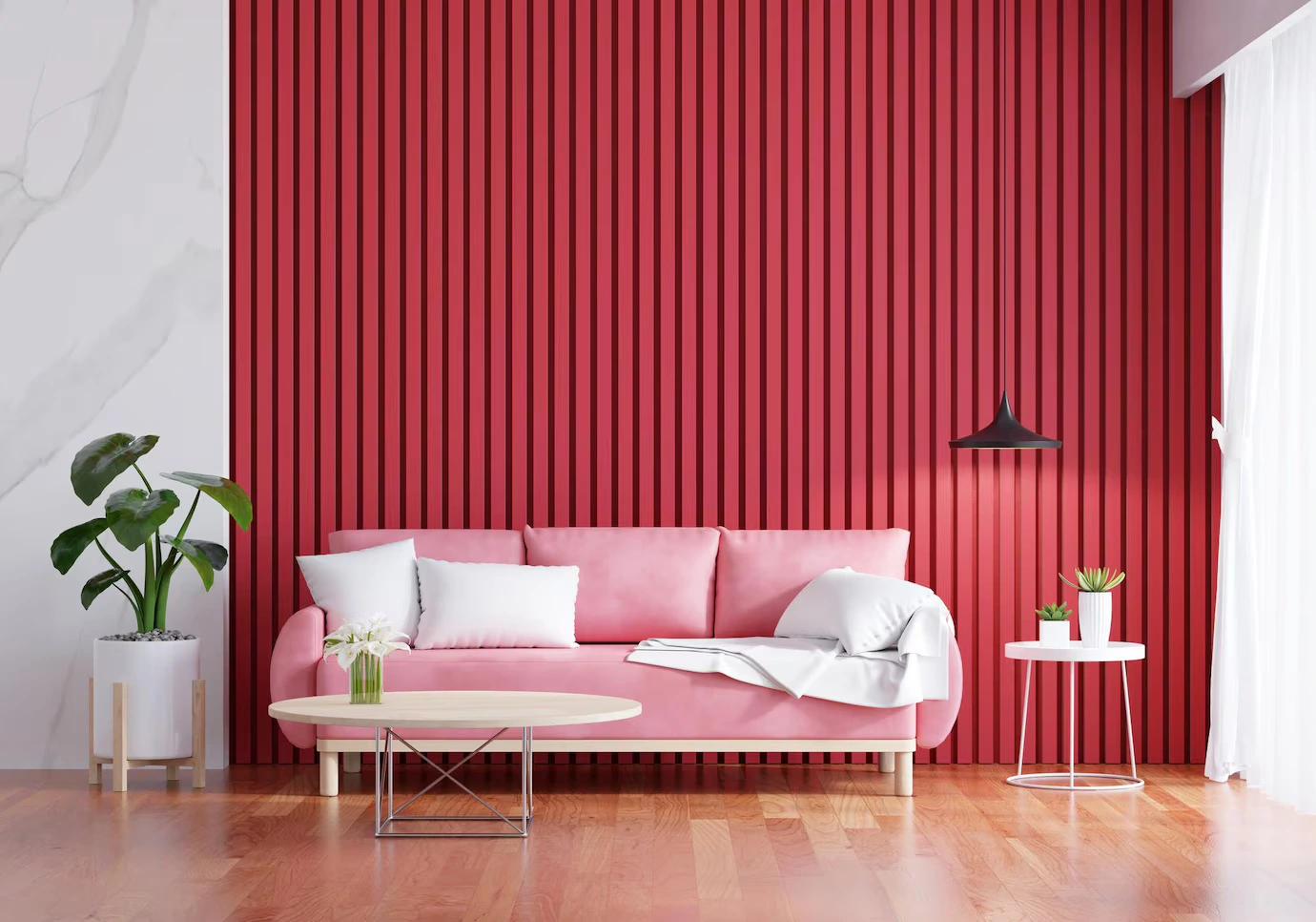Pink Sofa Red Living Room